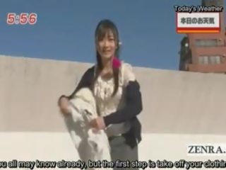Subtitled šílený japonsko zprávy towel odření demonstration
